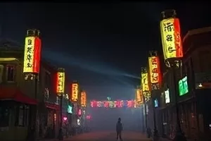 《旧唱片店》封面:木质货架上按年代排列的黑胶唱片封套